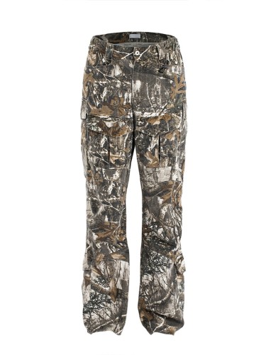 Twig Camo Washed Large Pocket Cargo  Pants