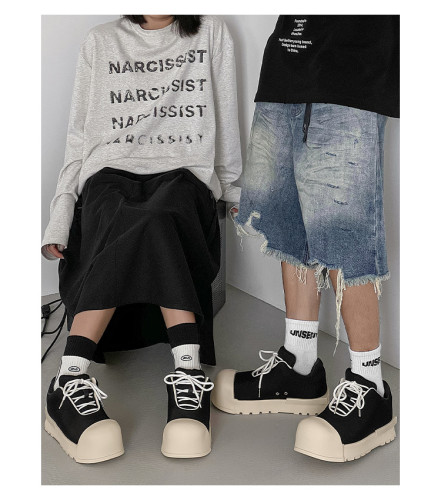 Black and White Mickey Low Top Big Head Shoes