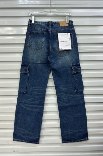 1:1 quality version Large-pocket cargo wide-leg jeans
