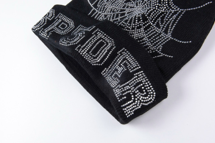 1:1 quality version Spider crystal web beanie