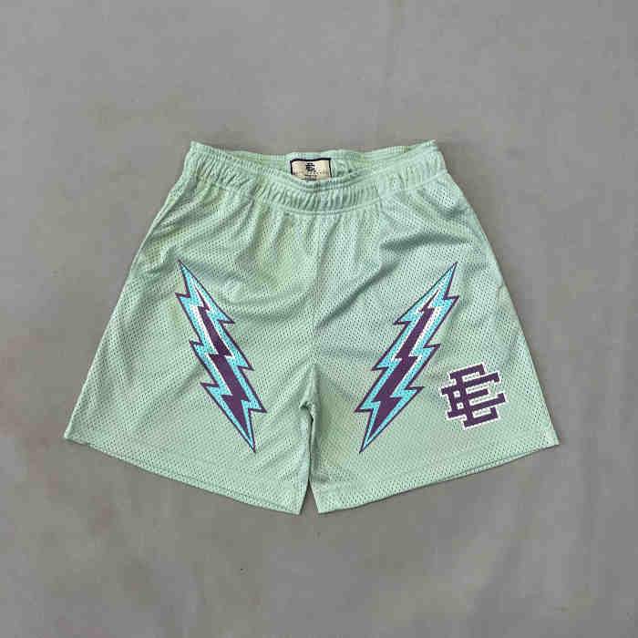 1:1 quality version Two Color Lightning Logo Mesh Shorts 6 colors