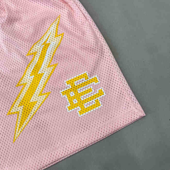 1:1 quality version Two Color Lightning Logo Mesh Shorts 6 colors