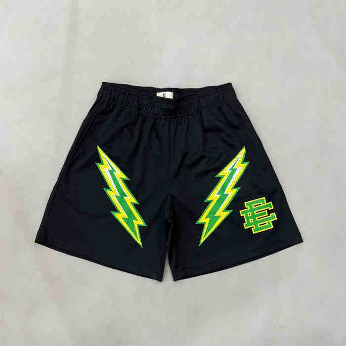 1:1 quality version Two Color Lightning Logo Mesh Shorts 6 colors