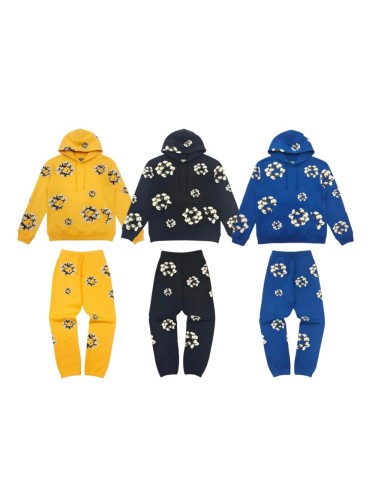 1:1 quality version Branch and leaf Kapok Hoodie & Sweatpants Set 3 colors