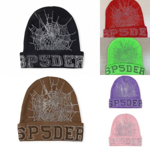 1:1 quality version Spider crystal web beanie