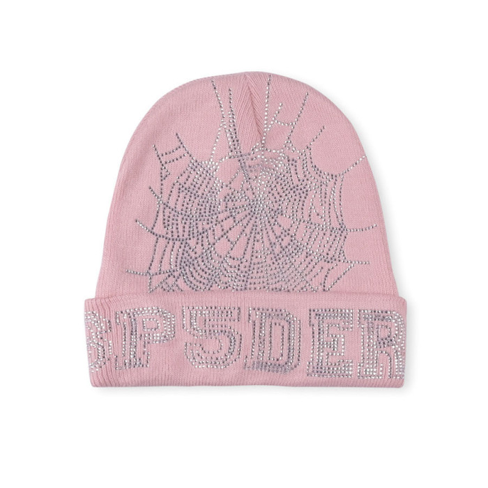 1:1 quality version Spider crystal web beanie