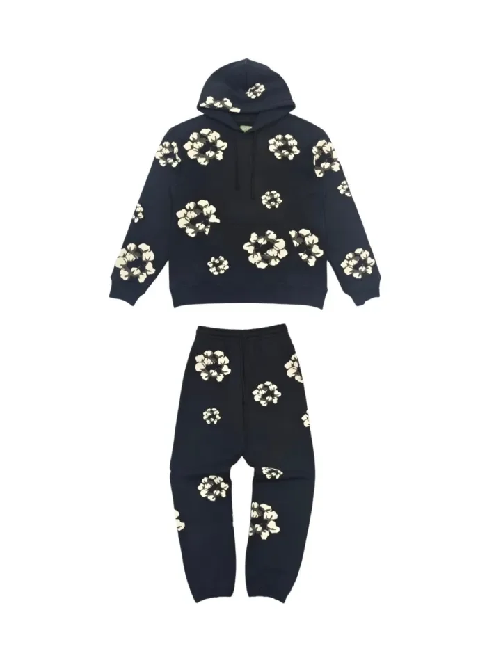 1:1 quality version Branch and leaf Kapok Hoodie & Sweatpants Set 3 colors