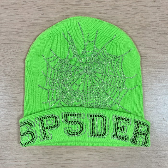 1:1 quality version Spider crystal web beanie