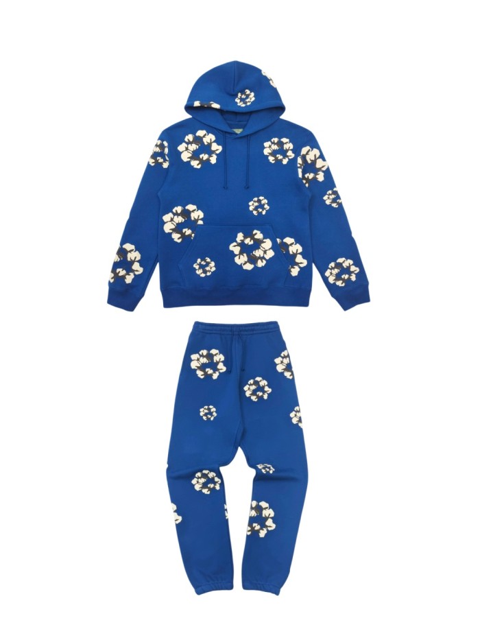1:1 quality version Branch and leaf Kapok Hoodie & Sweatpants Set 3 colors