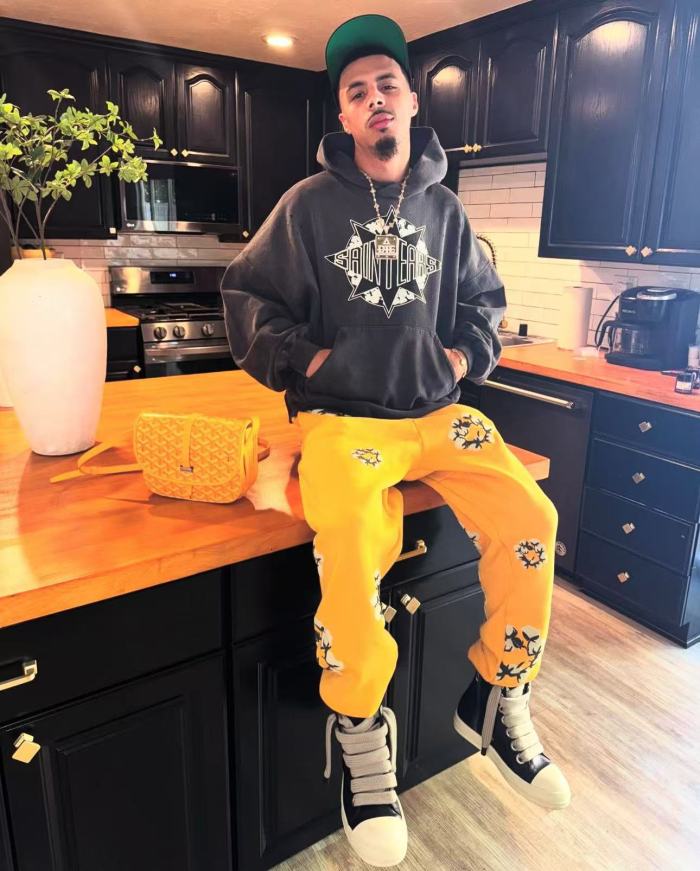 1:1 quality version Branch and leaf Kapok Hoodie & Sweatpants Set 3 colors