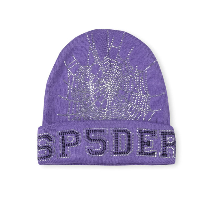 1:1 quality version Spider crystal web beanie