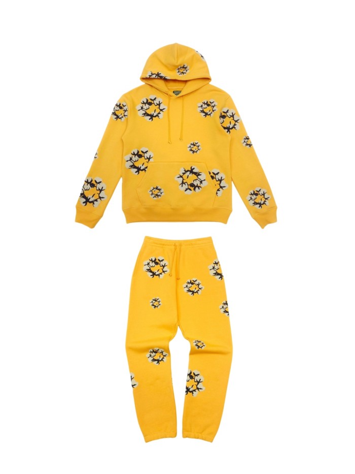 1:1 quality version Branch and leaf Kapok Hoodie & Sweatpants Set 3 colors