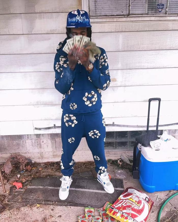 1:1 quality version Branch and leaf Kapok Hoodie & Sweatpants Set 3 colors