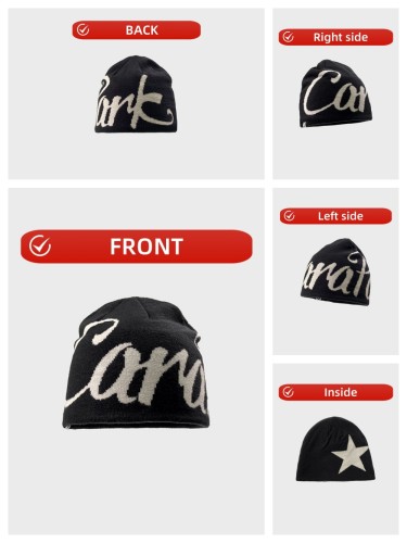 Monogrammed Star Jacquard Reversible Knit Cold beanie 6 colors