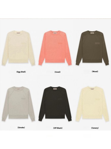 1:1 quality version Cubic Double Flocked Letter LOGO Crew Neck Sweatshirt 6 colors