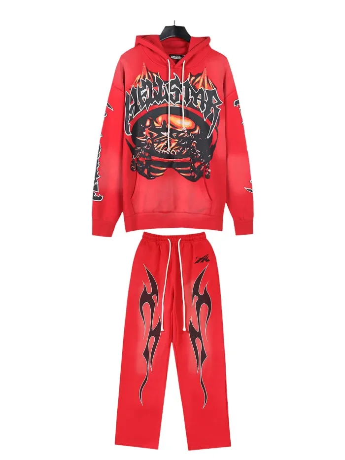 [Buy One Get One Free]  Mechanical Beast Alphabet Print hoodie & pants set 2 colors