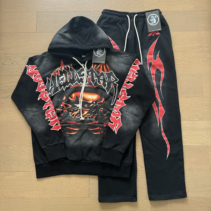 [Buy One Get One Free]  Mechanical Beast Alphabet Print hoodie & pants set 2 colors