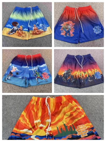 Illustration style quick-drying mesh shorts 5 colors