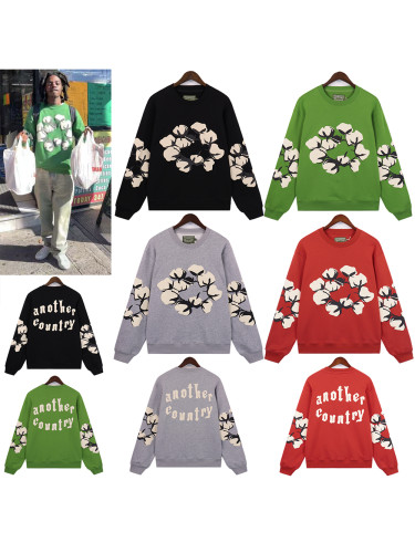 Big Branch Kapok Foam Letter Round Neck Sweatshirt 4 colors