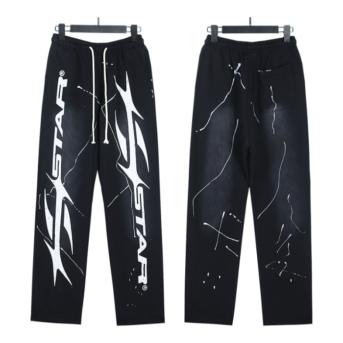 HS Monogram Logo Printed Ink Splash Zipper hoodie & pants set