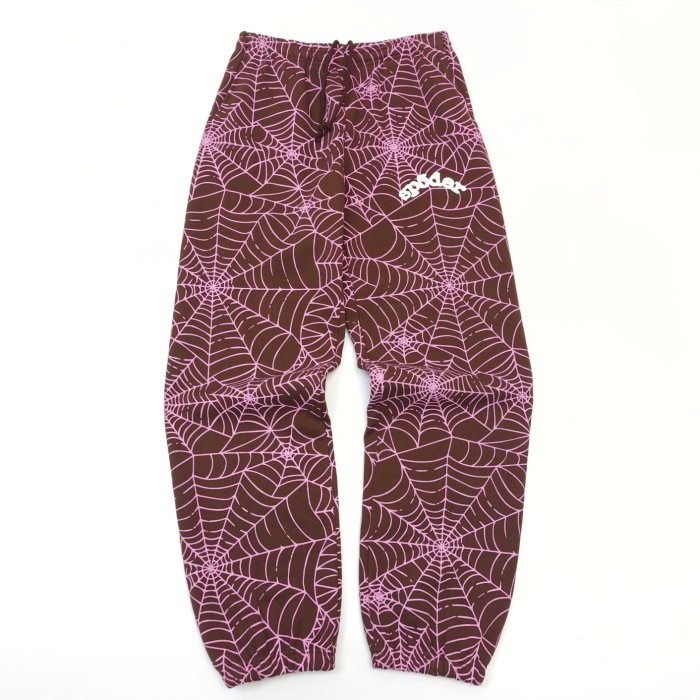 1:1 quality version All over print pink spiderweb print Hoodie & Pants Set