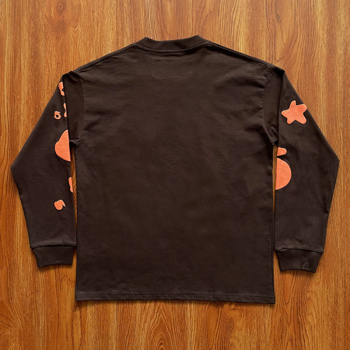 1:1 quality version Foam Letter Big Star Print Long Sleeve T-Shirt 2 colors