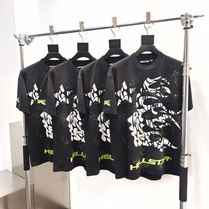 [buy more save more][Big & Tall for weights up to 260 lbs]1:1 quality version Sideways Goddess Logo Green Letter Jet Color Aged  Tee with NFC tag