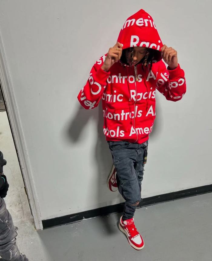 1:1 quality version All Over Racial Lettering Printed Zipper Hoodie 4 colors