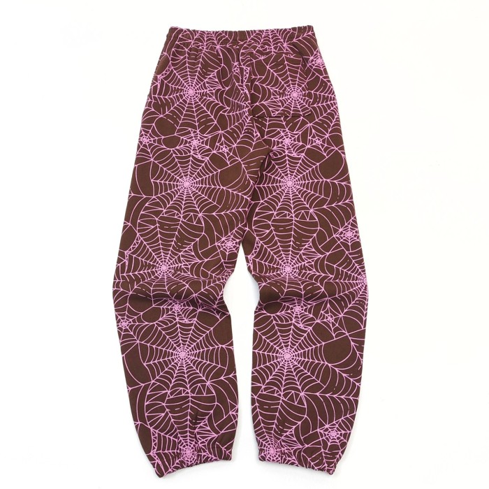 1:1 quality version All over print pink spiderweb print Hoodie & Pants Set