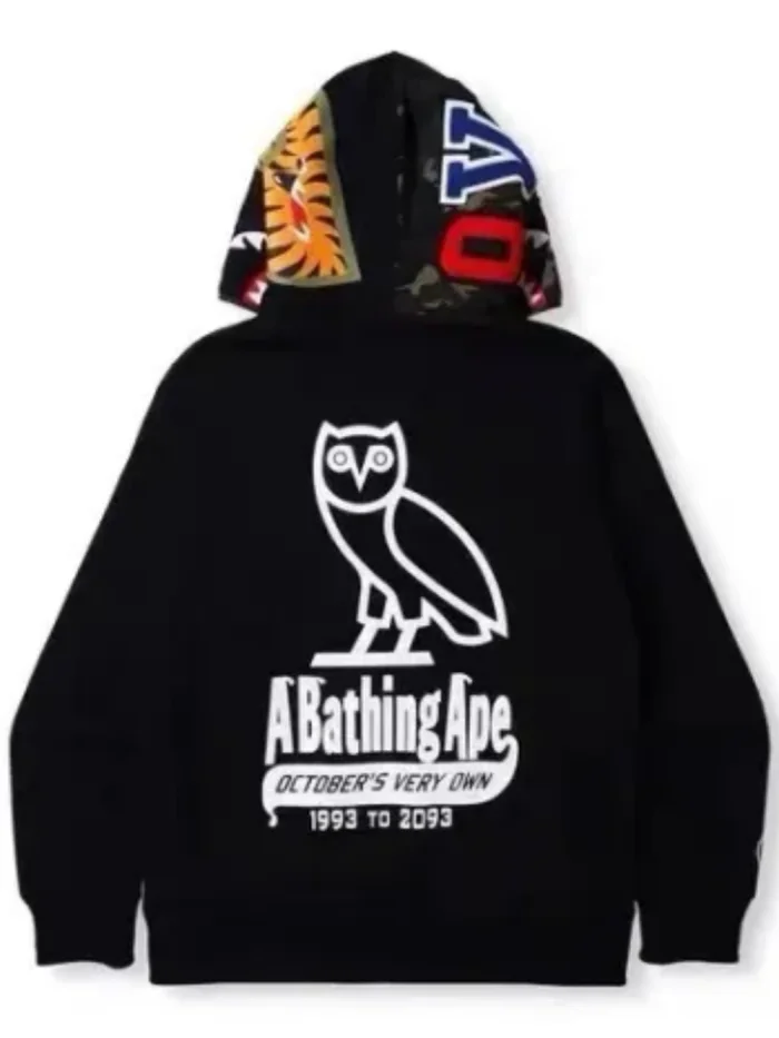 [buy more save more] B@pe OvO big logo camo two-sided shark full zip hoodie 2 colors