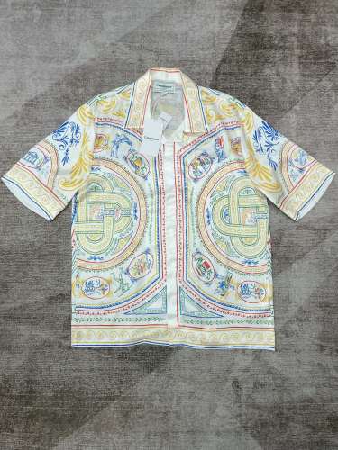 1:1 quality Crayon Line Print Silk Polo shirt & shorts set