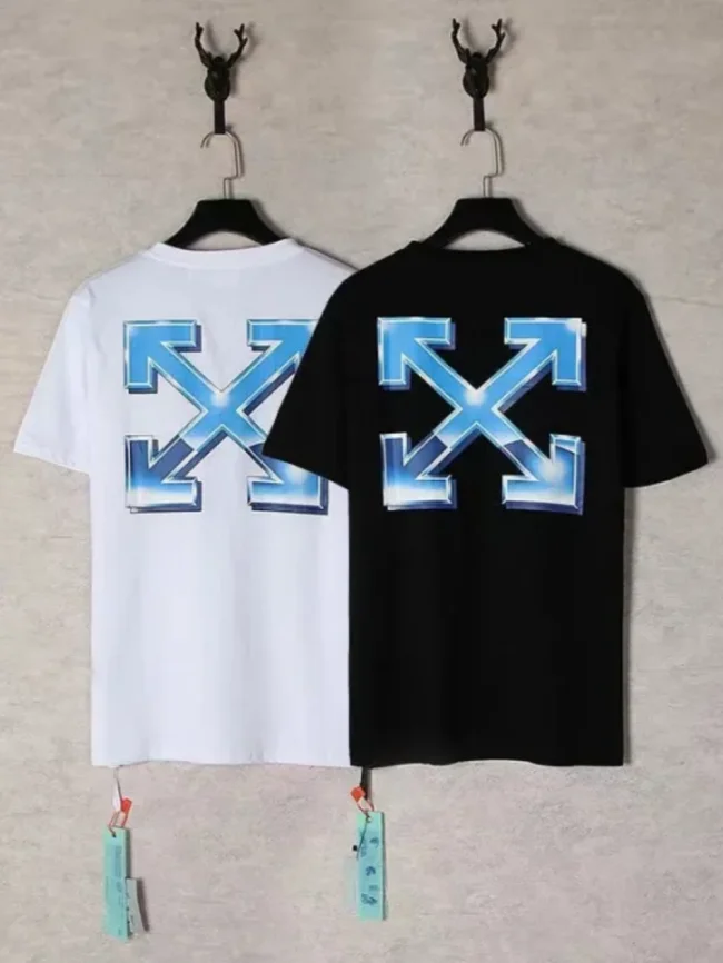[buy more save more] Blue stereo letter short sleeve