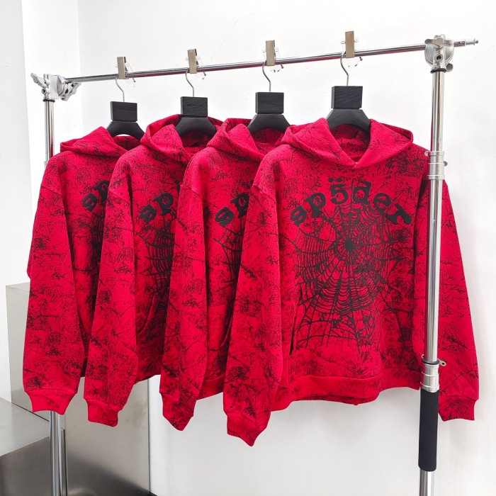 1:1 quality version Black spiderweb splash-ink printed Hoodie & Pants Set