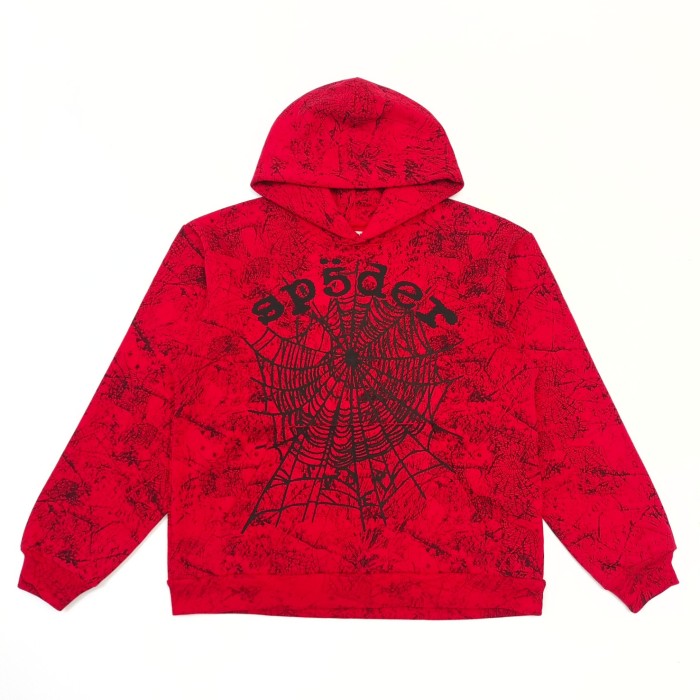1:1 quality version Black spiderweb splash-ink printed Hoodie & Pants Set