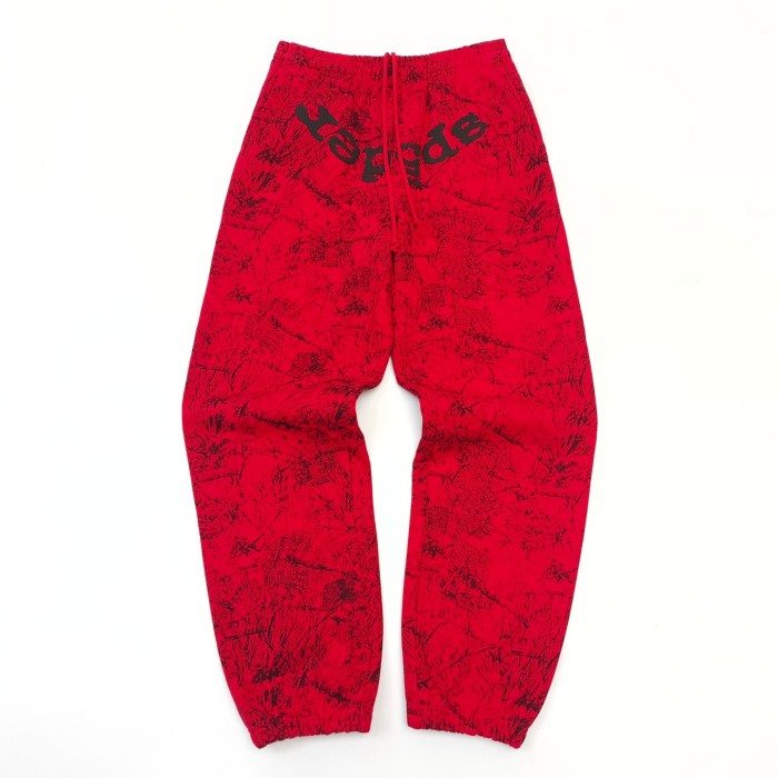 1:1 quality version Black spiderweb splash-ink printed Hoodie & Pants Set