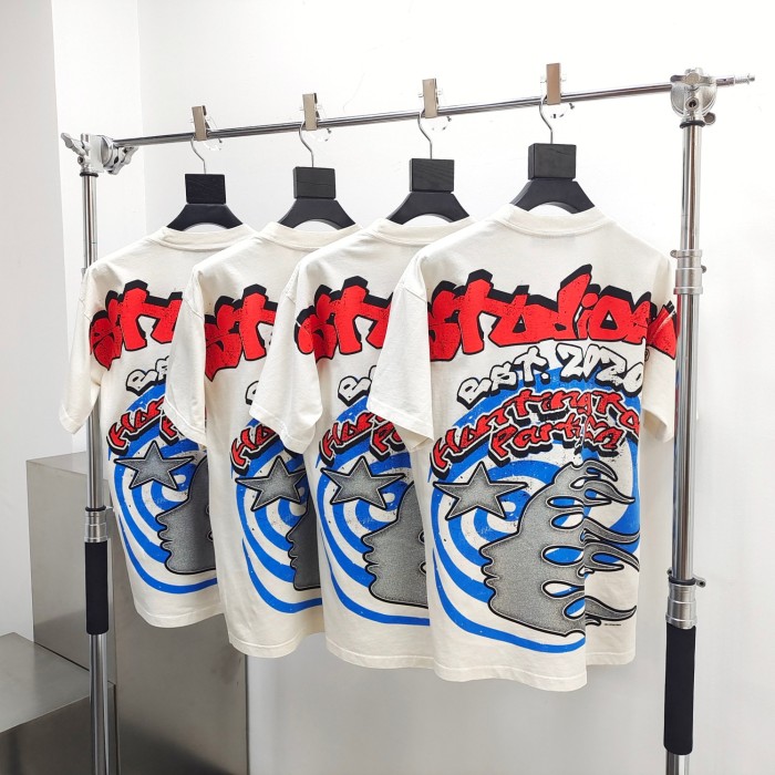[50% Off]Hellstar Studio 1:1 quality version Noise Head Print Tee with NFC tag 27622884