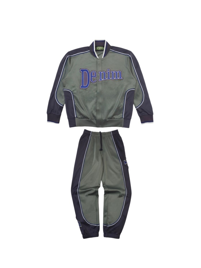 1:1 quality version DT Large Letter Colorblocked Zip Jacket & Pants set