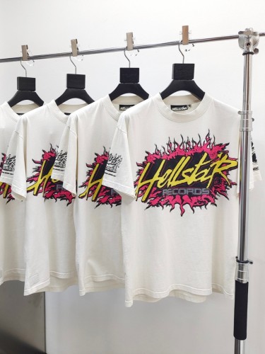 1:1 quality version Yellow Letter Pink Flame Logo Tee with NFC tag