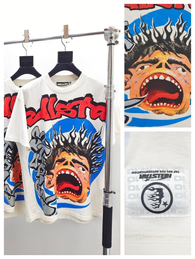 [50% Off]Hellstar Studio 1:1 quality version Noise Head Print Tee with NFC tag 27622884