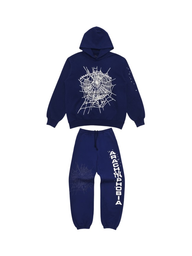 [Big & Tall for weights up to 220 lbs]1:1 quality version NY Spiderweb Little Star Print Hoodie & Pants Set