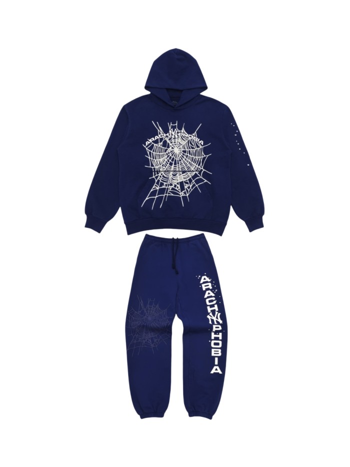 [Big & Tall for weights up to 220 lbs]1:1 quality version NY Spiderweb Little Star Print Hoodie & Pants Set