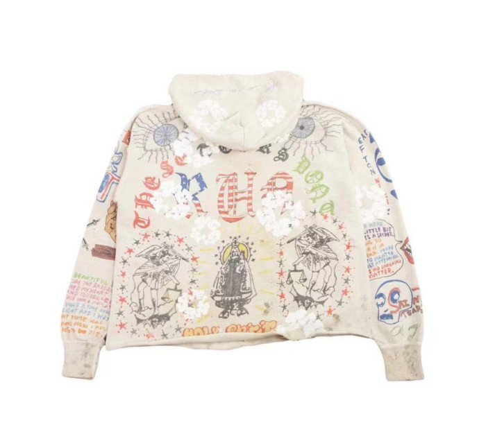 [buy more save more]Classic Cotton Graffiti Washed Printed Pullover Hoodie