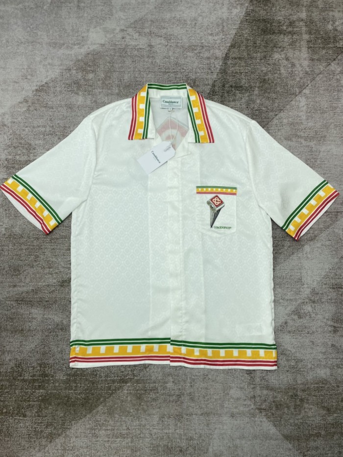 1:1 quality version Shoulder Stonehenge Printed Dark Logo Silk shirt