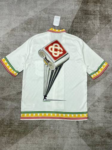 1:1 quality version Shoulder Stonehenge Printed Dark Logo Silk shirt