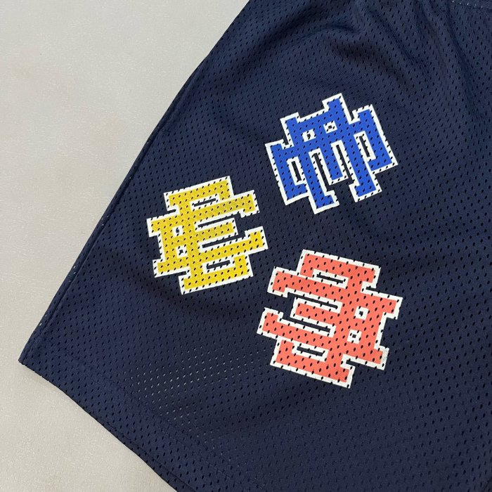 1:1 quality version Four colorful logo print beach mesh shorts