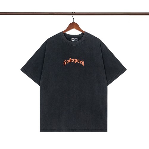 1:1 quality version Wreath Skull Print Washed Version Tee