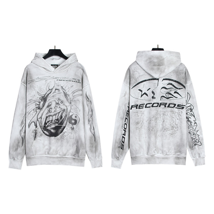 Joker Tai Chi Monogram Letter Print Washed and Aged hoodie & pants set