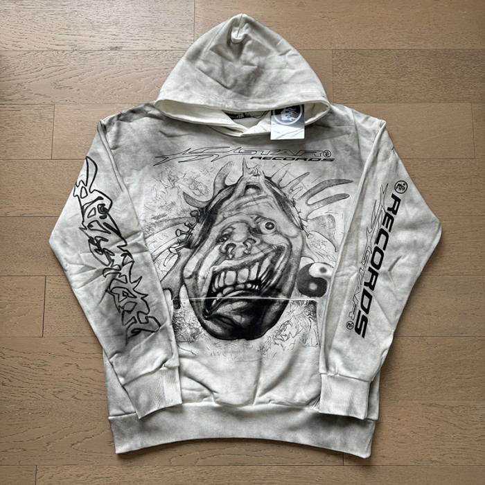 Joker Tai Chi Monogram Letter Print Washed and Aged hoodie & pants set
