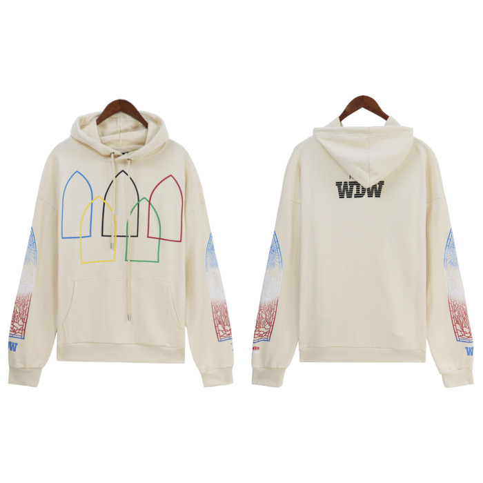 Arm gradient colorful logo print Washed Version Hoodie 2 colors