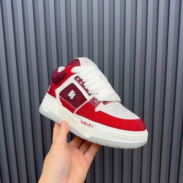1:1 quality version Colorblocking full rhinestone low top thick bottom sneakers 15 colors